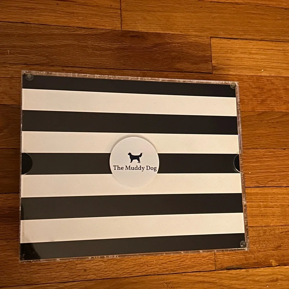Modern Black and White Striped Vanity Tray